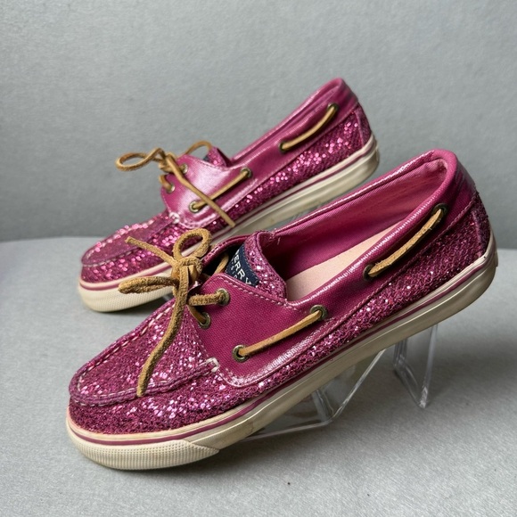 Sperry Topsider Women’s Bahama Raspberry Pink Glitter Shoes size 8M - Picture 7 of 14